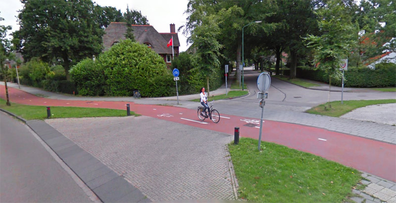 Red cycle path in the Netherlands