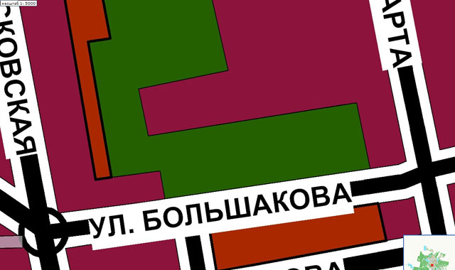 Парк на Большакова на генеральном плане Парк на Большакова на генеральном плане