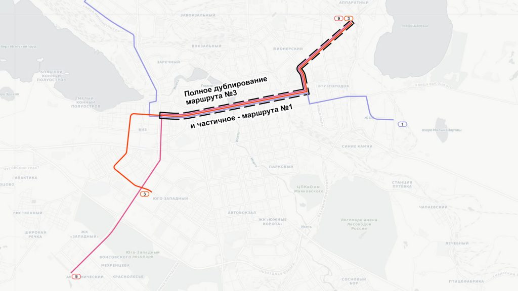 В центре маршрут из Академического будет полностью дублировать уже имеющиеся маршруты.