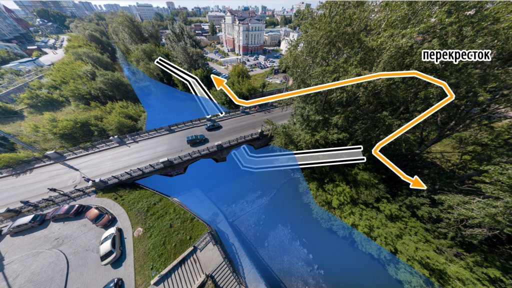 При подтоплении моста можно будет обойти его через ближайший перекресток