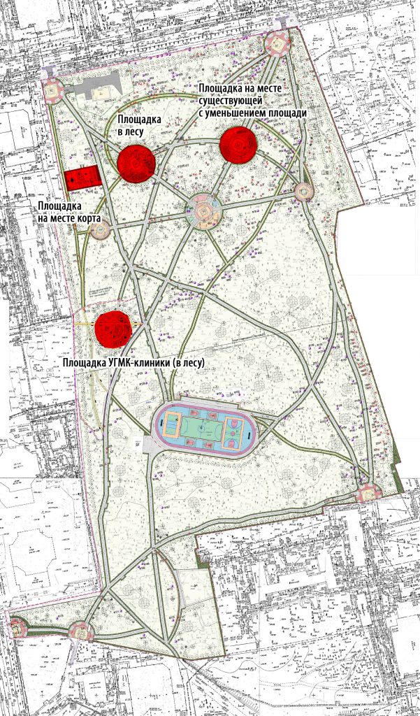 Планируемые детские площадки в Зеленой Роще.