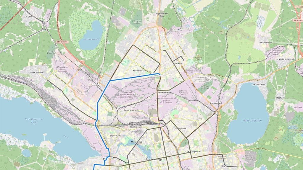 Продление маршрута со стороны Донбасской только до метро "Уралмаш" при помощи строительства нового трамвайного кольца.