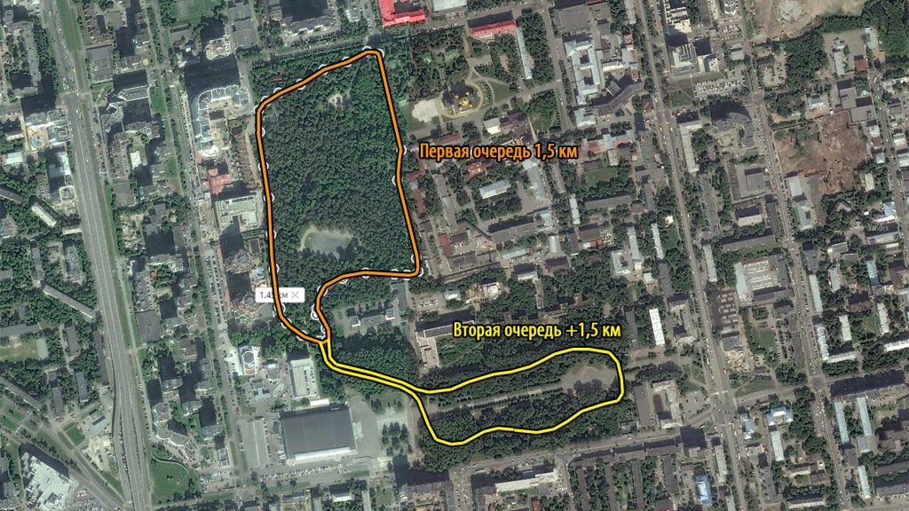 Перспектива развития беговой/лыжной тропы за счет зеленой зоны вокруг аллеи КРК "Уралец"