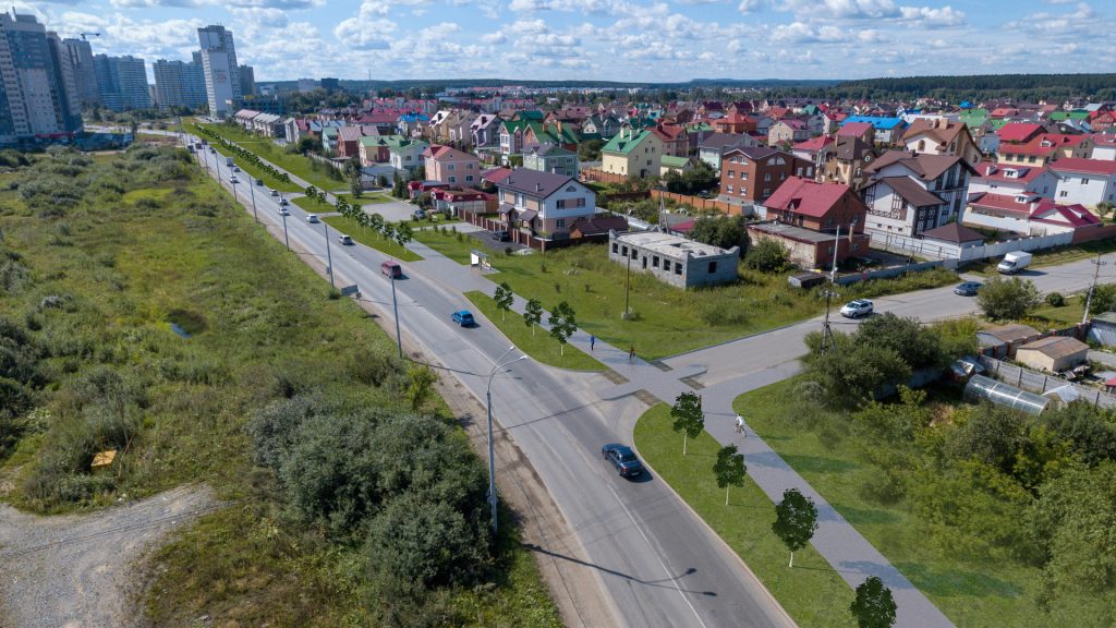 Визуализация велопешеходной дорожки в районе примыкания улицы Лиственной