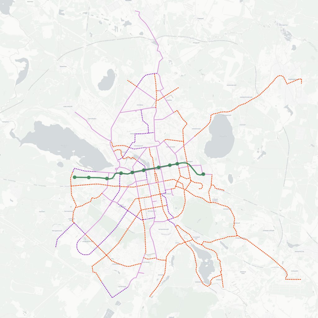 Предлагаемые новые трамвайные линии и вторая линия метро